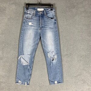 Mother The Tomcat Jeans Women's 26 The Confession Straight‎ High Rise Distressed